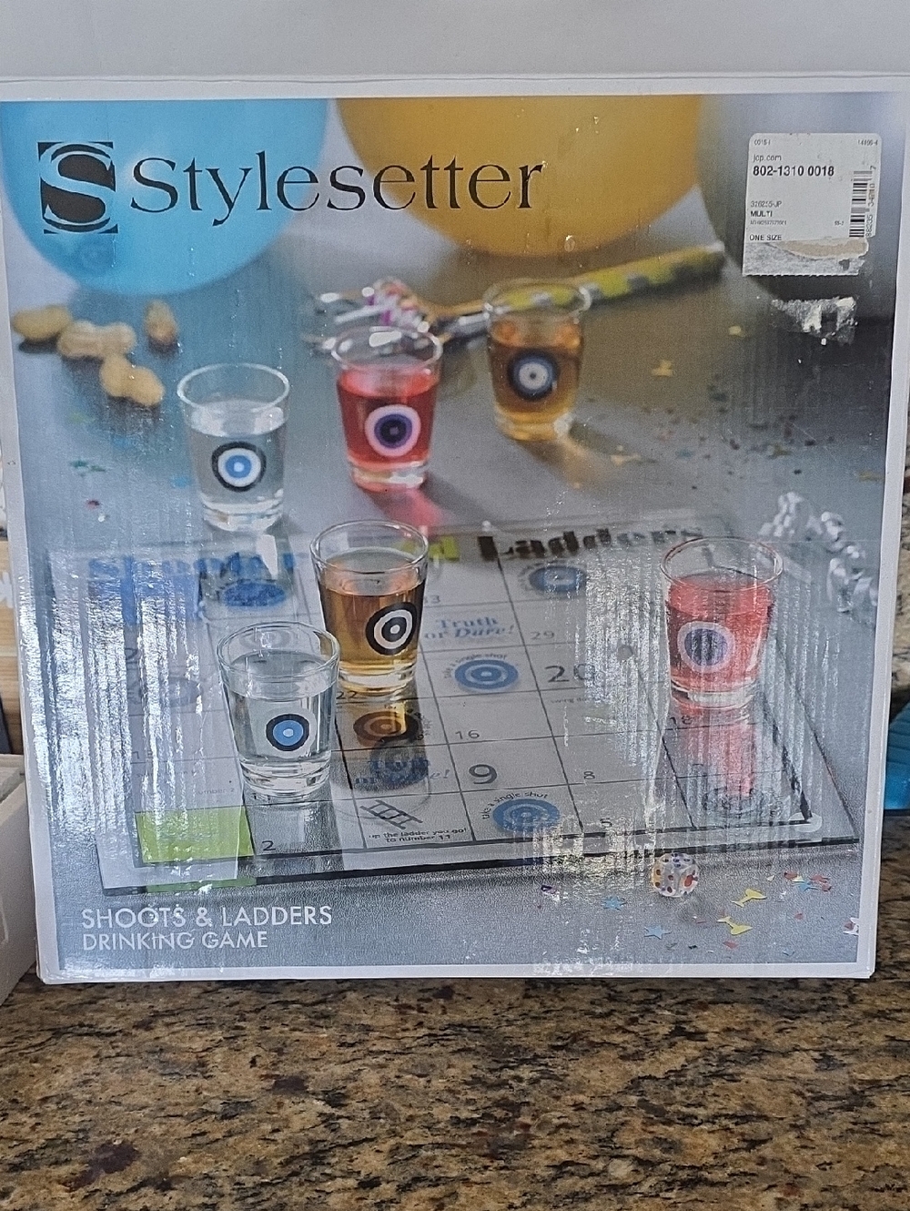 NIB - Stylesetter Shoots & Ladders Drinking Game - Multicolor Shot Glass Set